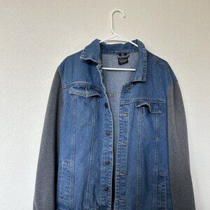 Original Deluxe Men’s Denim Jacket Knit Sleeves XXL Dark Gray